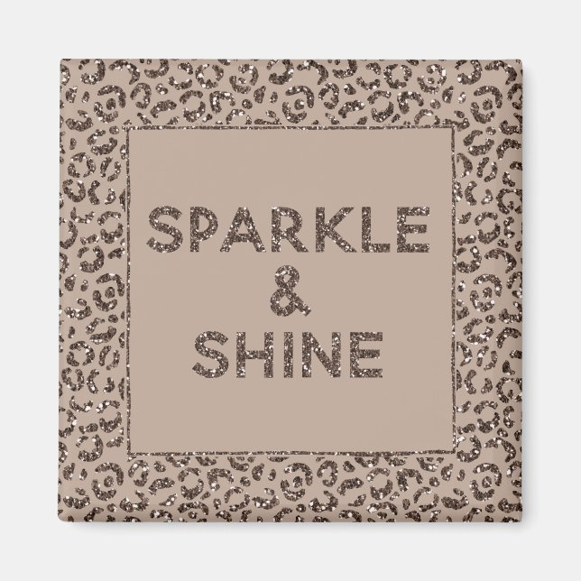 Schokolade Braune Mocha Cream Leopard Glitzer Magnet (Vorne)