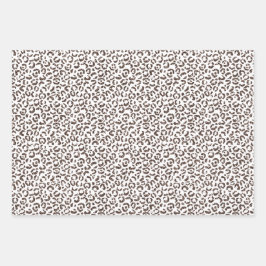 Schokolade Brauner Leopard Glitzer       Geschenkpapier Set
