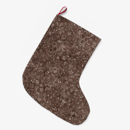 Schokolade Brauner Leopard Print Glitzer Großer Weihnachtsstrumpf