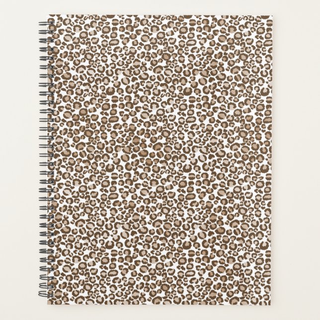 Schokolade Brauner Leopard Print Planer (Vorderseite)
