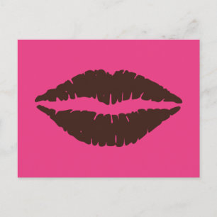Schokolade Brauner Lipstick Druck Rosa Postkarte
