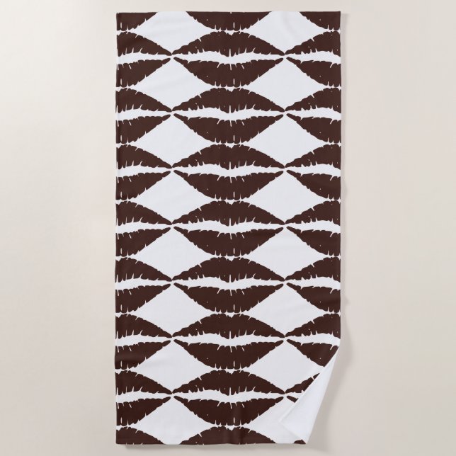 Schokolade Brauner Lipstick Strandtuch (Vorderseite)