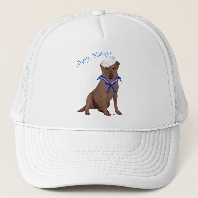 Schokolade Brawn Labrador Retriever Truckerkappe (Vorderseite)