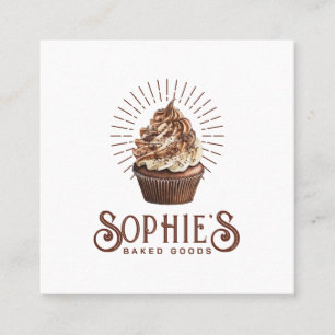 Schokolade Brown Baker Bäckerei Cupcake Logo Quadratische Visitenkarte
