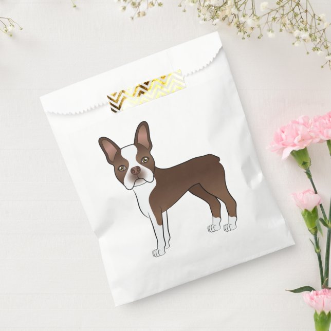 Schokolade Brown Boston Terrier Niedlich Cartoon D Geschenktütchen (Versiegelt)