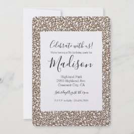 Schokolade Brown Leopard Print Birthday Einladung