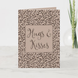 Schokolade Brown Mocha Cream Leopard Glitzer Kisse Karte