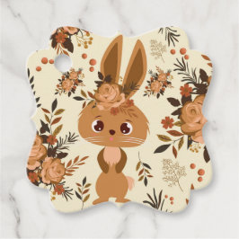 Schokolade Brown Oaster Bunny Floral Geschenkanhänger