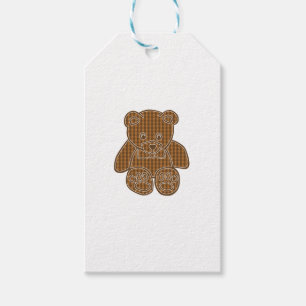 Schokolade Brown Pastel Gingham Karo Teddy Bear Cl Geschenkanhänger