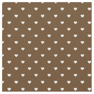 Schokolade Brown Polka Dot Hearts Stoff