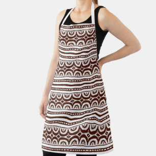 Schokolade Brown White Tribal Muster Afrikanische Schürze