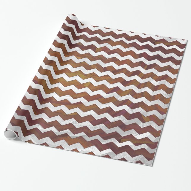 Schokolade Carmel Swirl Zickzack Muster Geschenkpapier (Ungerollt)