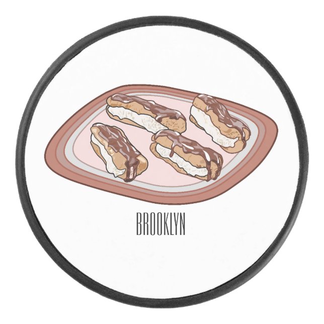 Schokolade Cartoon Illustration Eishockey Puck (Vorderseite)