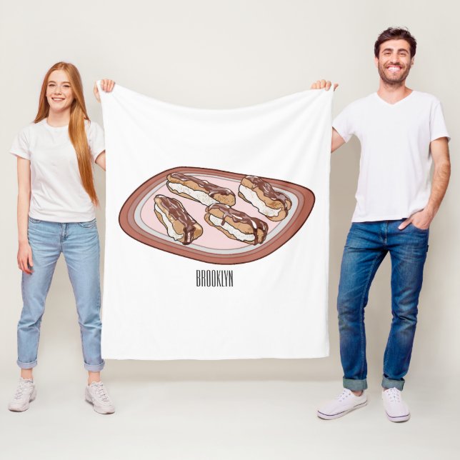 Schokolade Cartoon Illustration Fleecedecke (Beispiel)
