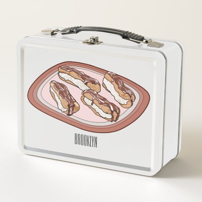 Schokolade Cartoon Illustration Metall Brotdose (Vorderseite)