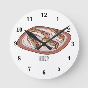 Schokolade Cartoon Illustration Runde Wanduhr