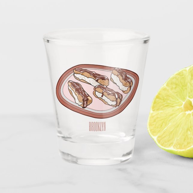 Schokolade Cartoon Illustration Schnapsglas (Vorderseite)