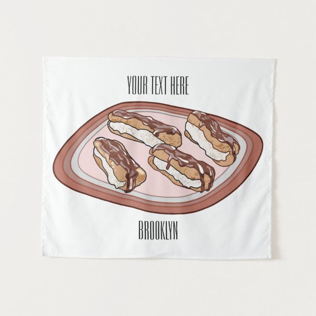 Schokolade Cartoon Illustration Wandteppich (Vorderseite (Horizontal))