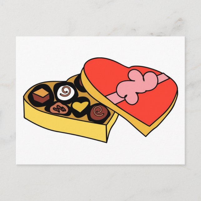 Schokolade-Cartoon Postkarte (Vorderseite)