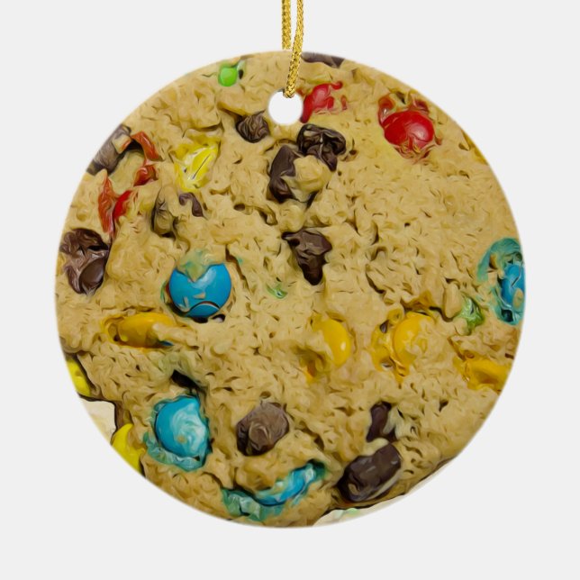 Schokolade Chip Cookie Realistisches Essen Weihnac Keramik Ornament (Vorne)