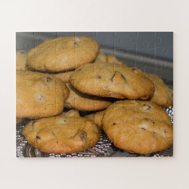 Schokolade Chip Cookies auf Platter-Foto Puzzle (Horizontal)