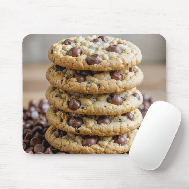 Schokolade Chip Cookies auf Schokoladenwürmern Mousepad (Mit Mouse)