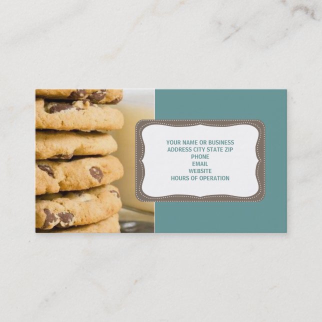 Schokolade Chip Cookies Business Cards Visitenkarte (Vorderseite)