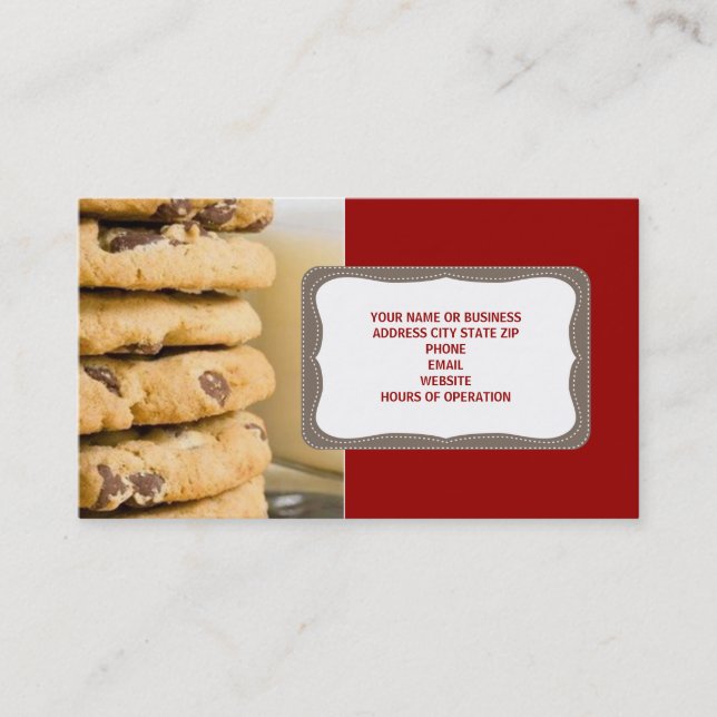 Schokolade Chip Cookies Business Cards Visitenkarte (Vorderseite)
