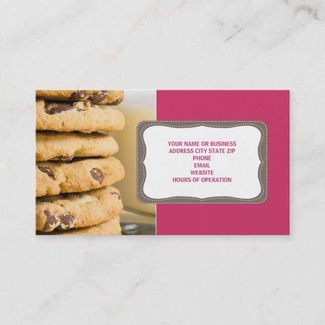 Schokolade Chip Cookies Business Cards Visitenkarte (Vorderseite)