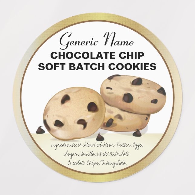 Schokolade Chip Cookies Etiketten (Design 1)