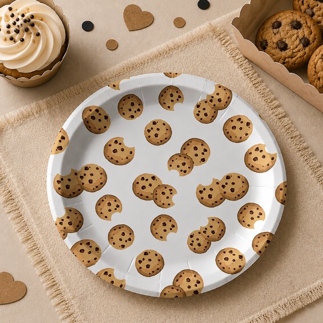 Schokolade Chip Cookies Geburtstagspapier-Teller - Pappteller (Chocolate Chip Cookies Paper Plates)