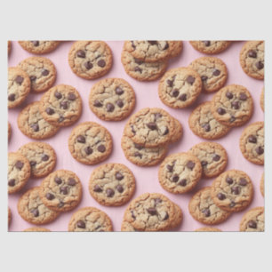 Schokolade Chip Cookies Muster auf rosa Decoupage Seidenpapier