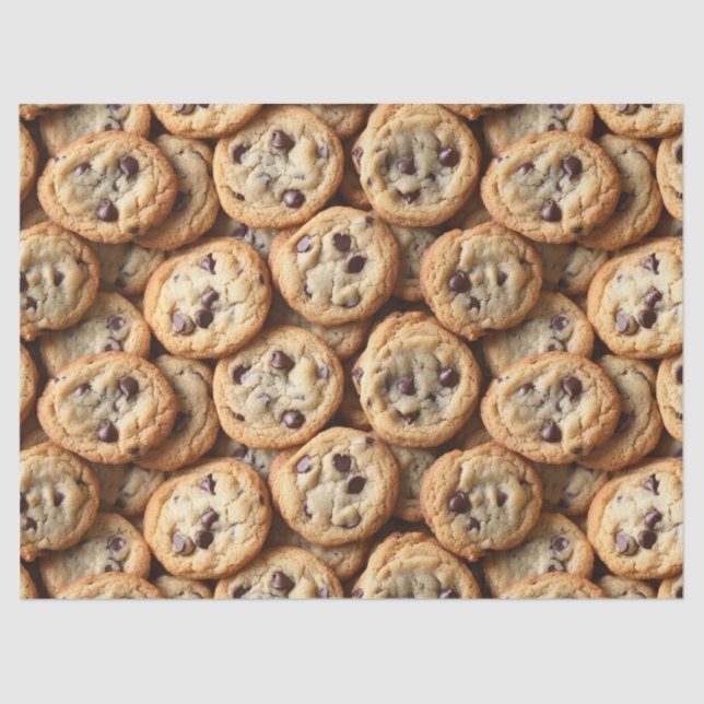 Schokolade Chip Cookies Muster Backgedanken Seidenpapier (Vorderseite)
