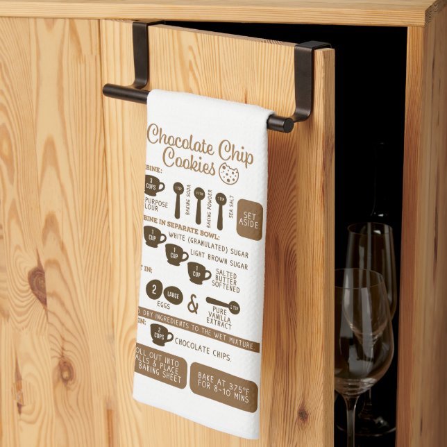 Schokolade Chip Cookies Rezept Küchentuch (Drittel gefaltet)