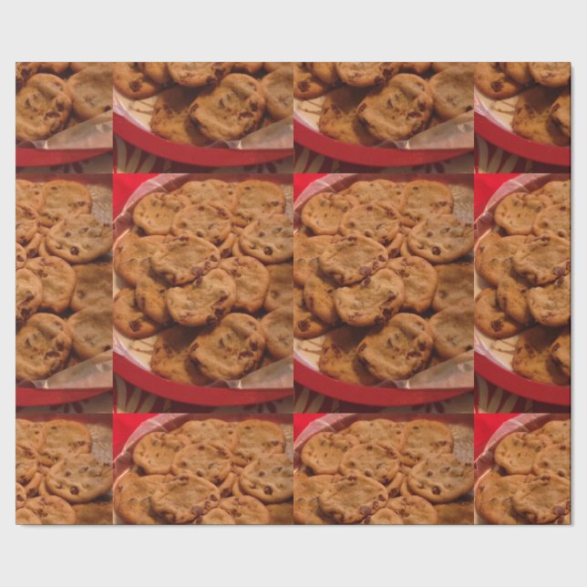 Schokolade Chip Cookies Wrapping Paper Geschenkpapier (Saum)