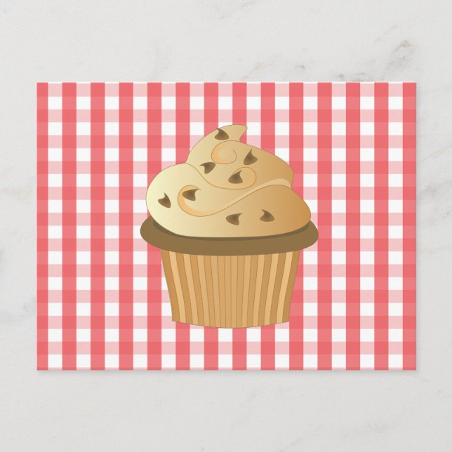 Schokolade Chip Cupcake Postkarte (Vorderseite)