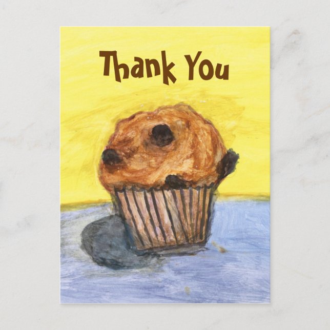Schokolade Chip Muffin Danke Postcard Postkarte (Vorderseite)