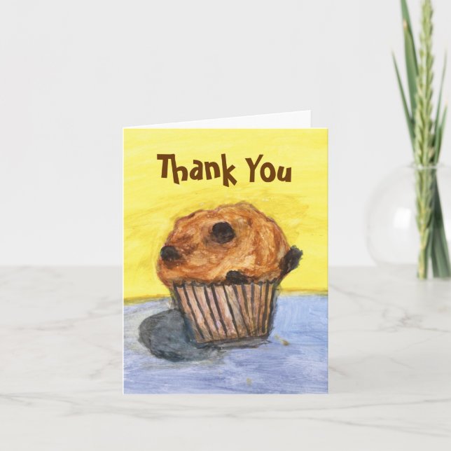 Schokolade Chip Muffin Vielen Dank Note Card Dankeskarte (Vorderseite)