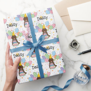 Schokolade Cockapoo Cavapoo Hund Geburtstag Geschenkpapier