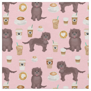 Schokolade-Cockapoo-Hund rosa Kaffee Stoff