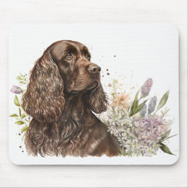 Schokolade Cocker Spanisch in Lilacs Mousepad