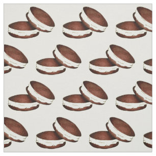 Schokolade Cream Whoopie Pies Junk Food Fabric Stoff