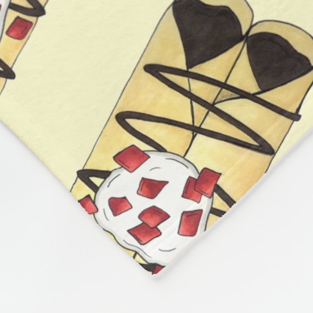 Schokolade Crêpe Pancake Frankreich Französische L Fleecedecke (Ecke)