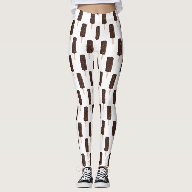 Schokolade Crunch Ice Creme Bar Muster Leggings (Vorderseite)