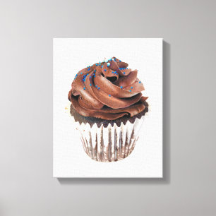Schokolade Cupcake Handgezeichnet Stift Kunstwerk Leinwanddruck