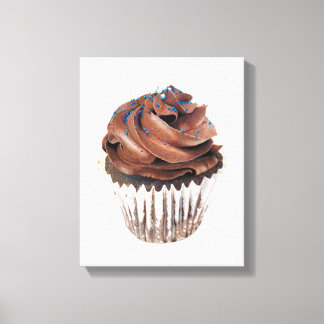 Schokolade Cupcake Handgezeichnet Stift Kunstwerk Leinwanddruck