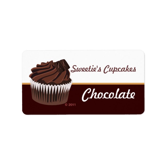 Schokolade Cupcake Labels Adressaufkleber (Vorne)