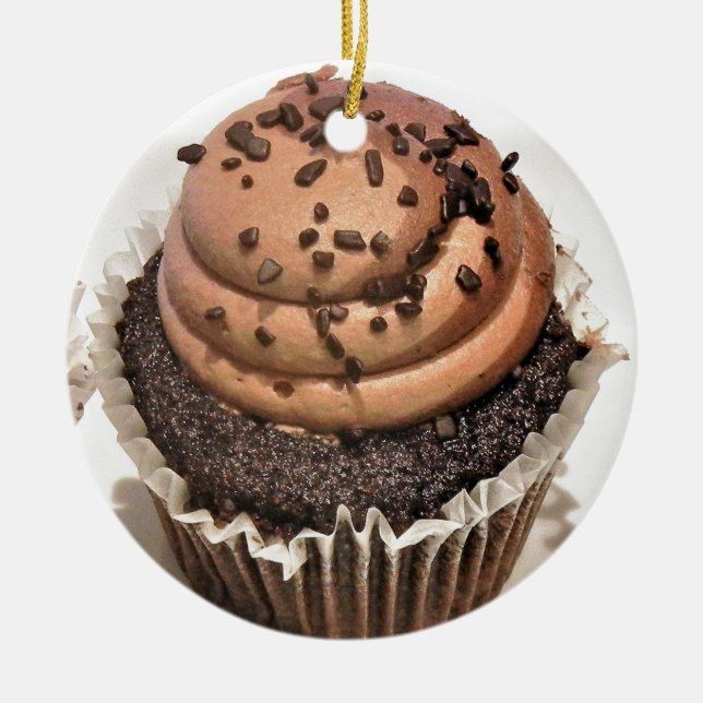 Schokolade Cupcake Ornament Round (Vorne)