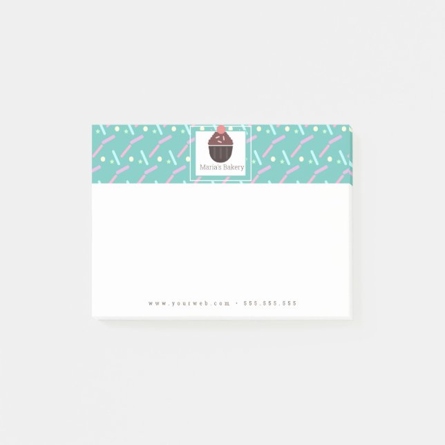 Schokolade Cupcake Sprinkles Bakery Cake Logo Post-it Klebezettel (Vorderseite)