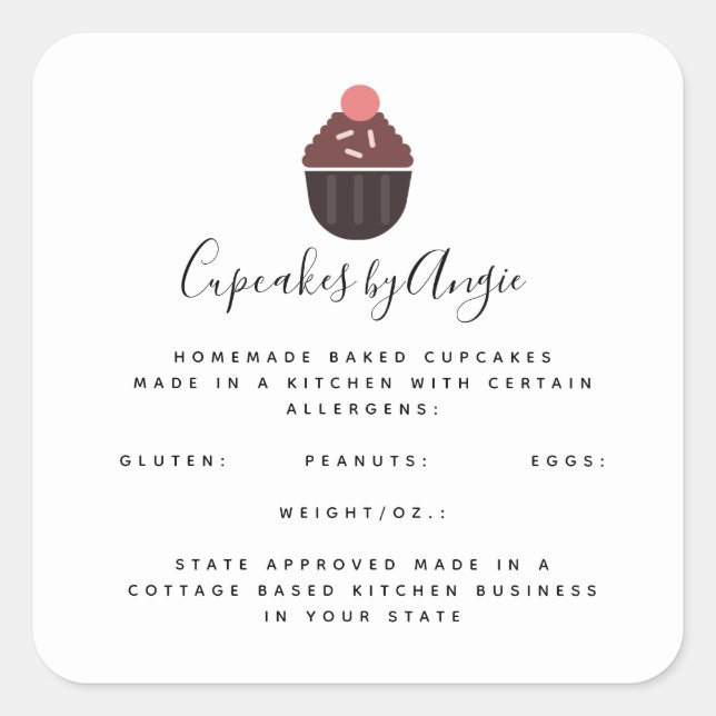 Schokolade Cupcakes Food Business Square Sticker (Vorderseite)